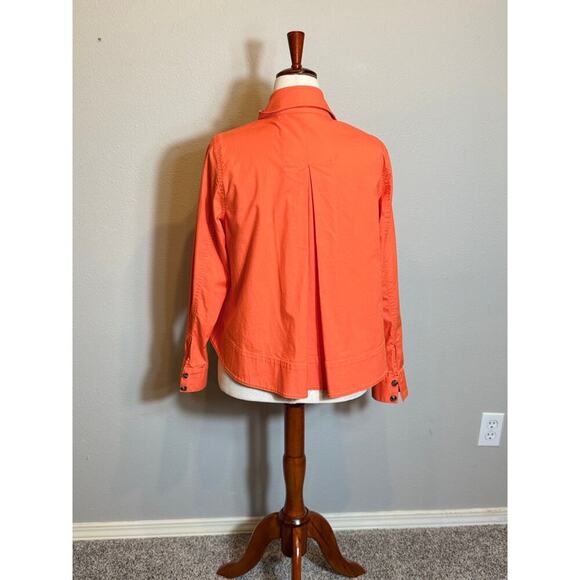 CAbi Resort swing jacket orange lightweight button front collar & pockets Sz S - Picture 6 of 11